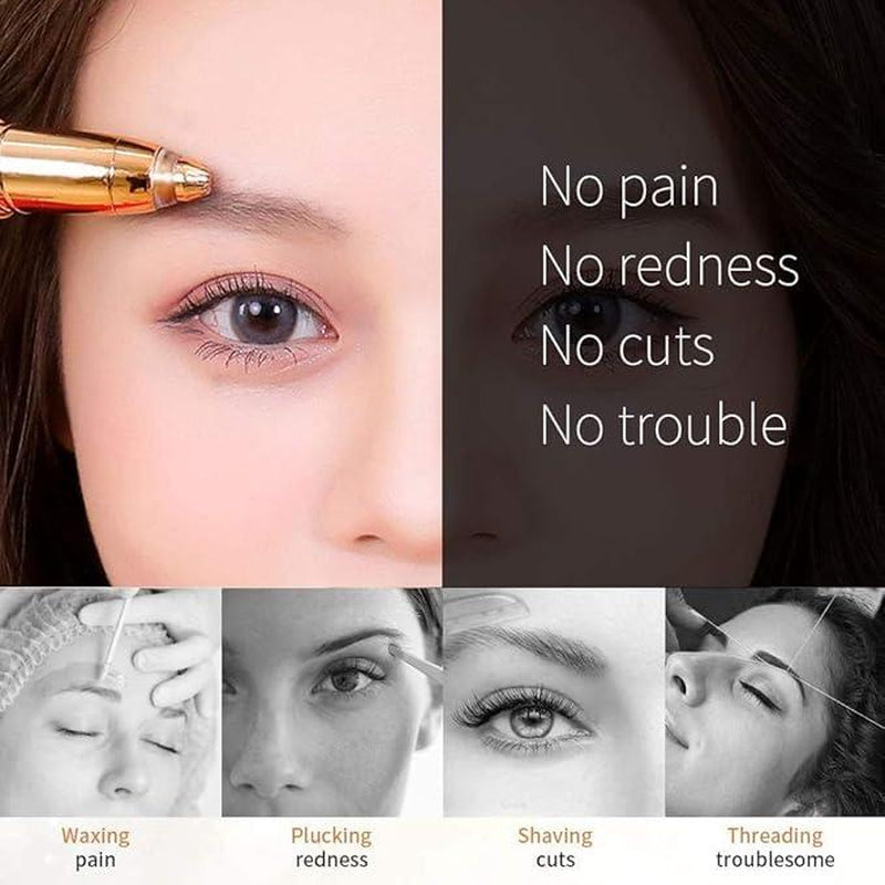 Eyebrow Trimmer for Women, Rechargeable Eyebrow Hair Remover, Painless Electric Razor with LED