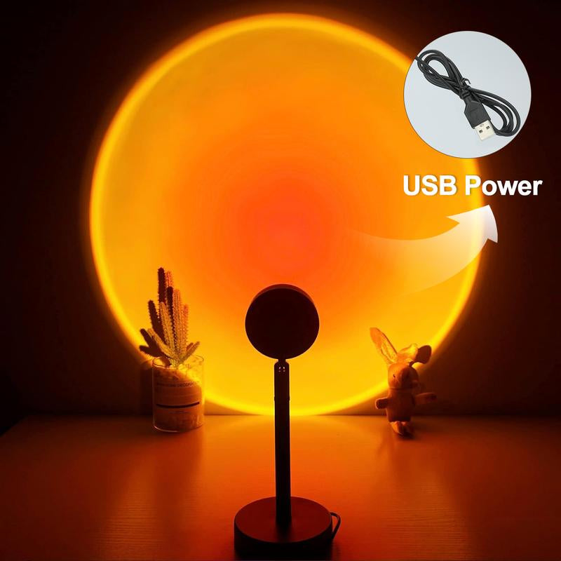 Fall Sunset Lamp Projector Light 180° Adjustable Sunset Mood Lamp, 4 Modes, Remote Control RGB Ambient Night Light for Bedroom, Gaming Room, Live Streaming Photography & Parties Home Wall Decor Party Live Streaming Halloween Decor Christmas Gift