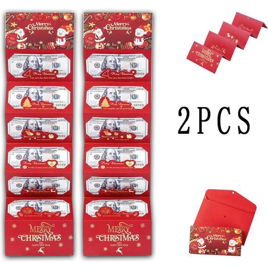 4PCS Christmas Cash Gift Envelope with Cartoongreeting Card-Creative Surprise Money Clipwallet & Unique Cash Box, Fun Holiday Gift Formen,Women & Any Recipient