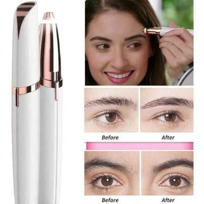 Eyebrow Trimmer for Women, Rechargeable Eyebrow Hair Remover, Painless Electric Razor with LED