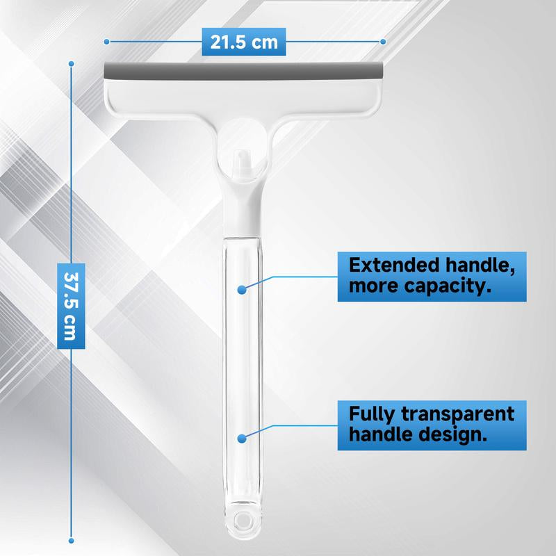 3 in 1 Window Cleaning Scraper, Squeegee and Scrubber with Spray, Multifunctional Household Cleaning Tool, Car Windshield Cleaner, Lightweight Silicone Microfiber Wipe, Mirror Cleaner